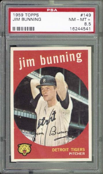 1959 Topps #149 Jim Bunning PSA 8.5 NM/MT+
