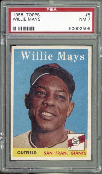 1958 Topps #5 Willie Mays PSA 7 NM