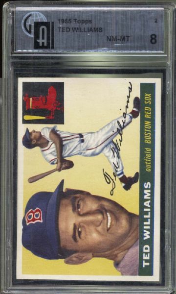 1955 Topps #2 Ted Williams GAI 8 NM/MT