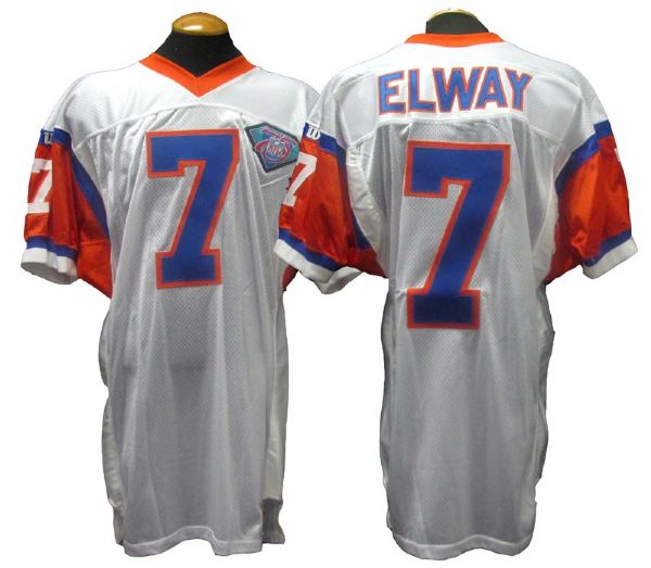 1994 John Elway Denver Broncos Game-Used Throwback Jersey with 75th Anniversary Patch