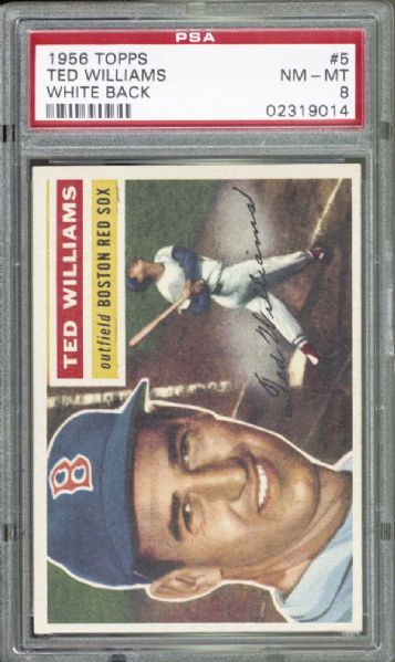 1956 Topps #5 Ted Williams PSA 8 NM/MT