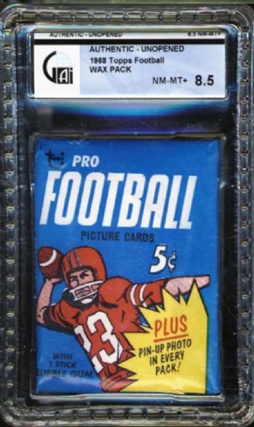 1968 Topps Football Wax Pack GAI 8.5 NM/MT+