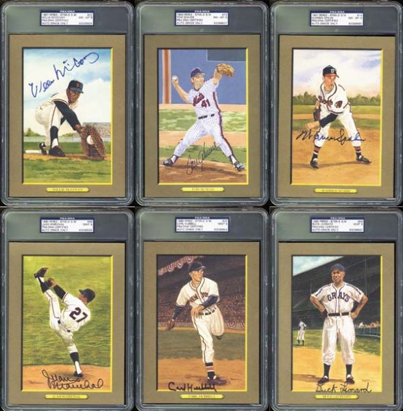 1987-93 Perez Steele Great Moments Group of 27 Signed Stars and HOFers