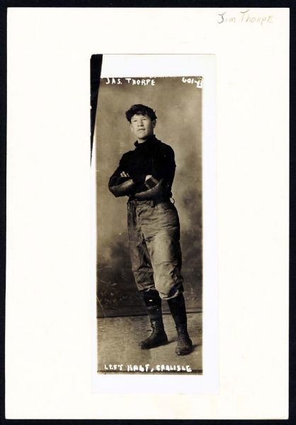Circa 1910 Jim Thorpe Type I First Generation Earliest Known Football Photograph LOA PSA/DNA