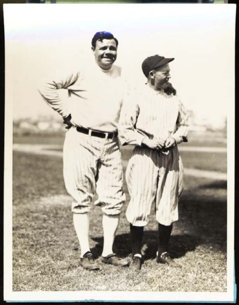 1929 Type 1 First Generation Photograph Babe Ruth and Miller Huggins
