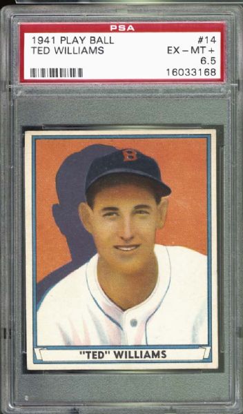 1941 Play Ball #14 Ted Williams PSA 6.5 EX/MT+