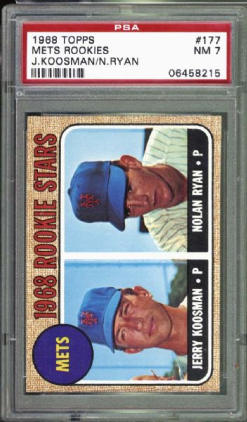 1968 Topps #177 Mets Rookies Koosman/Ryan PSA 7 NM