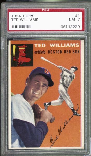 1954 Topps #1 Ted Williams PSA 7 NM