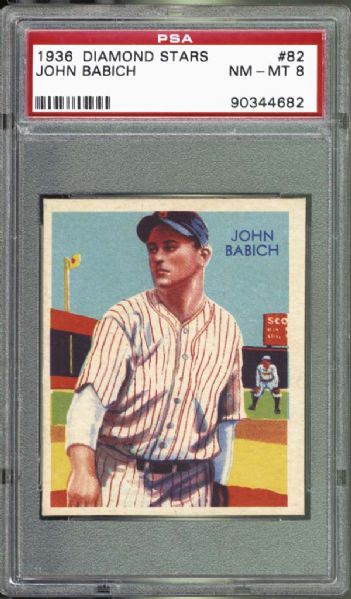 1936 Diamond Stars #82 John Babich PSA 8 NM/MT