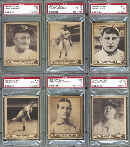 1940 Play Ball Group of 18 Hall of Famers All PSA Graded