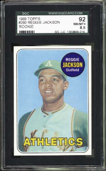 1969 Topps #260 Reggie Jackson SGC 92 NM/MT+ 8.5