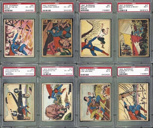 1940 Superman Group of 8 All PSA Graded