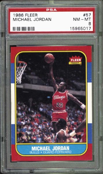 1986 Fleer #57 Michael Jordan PSA 8 NM/MT