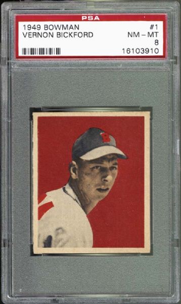 1949 Bowman #1 Vernon Bickford PSA 8 NM/MT