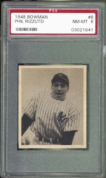 1948 Bowman #8 Phil Rizzuto PSA 8 NM/MT
