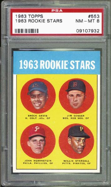 1963 Topps #553 Rookie Stars (Stargell) PSA 8 NM/MT