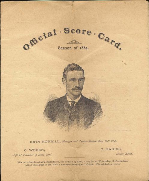 1884 Opening Day Original Scorecard with HOFers ORourke, Brouthers, and Galvin