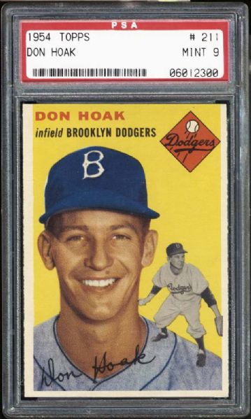 1954 Topps #211 Don Hoak PSA 9 MINT