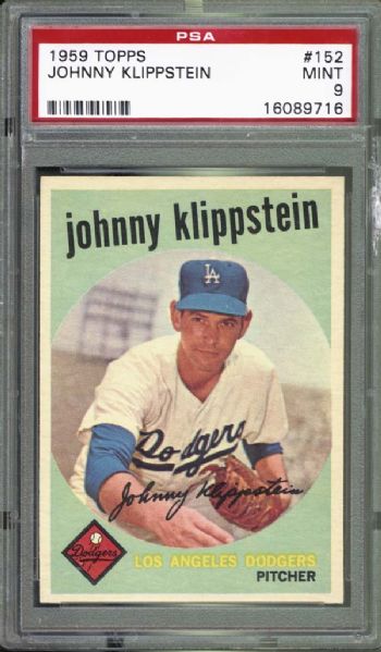 1959 Topps #152 Johnny Klippstein PSA 9 MINT