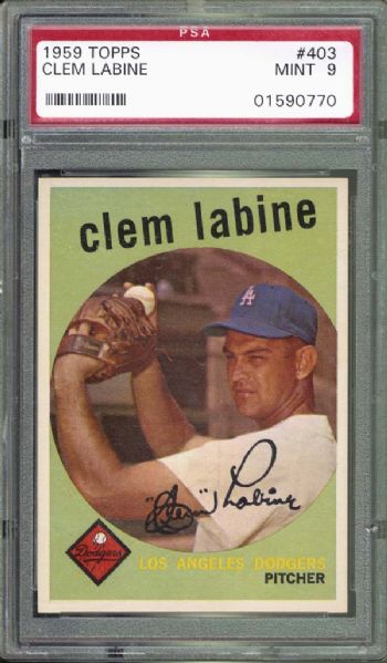 1959 Topps #403 Clem Labine PSA 9 MINT