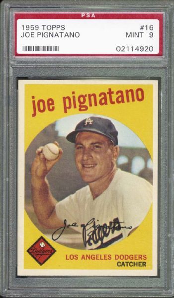 1959 Topps #16 Joe Pignatano PSA 9 MINT