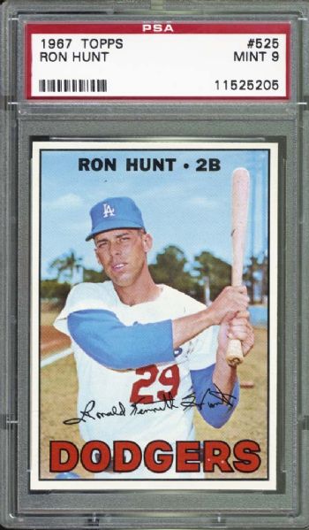 1967 Topps #525 Ron Hunt PSA 9 MINT