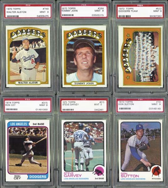 1972-79 Topps LA Dodgers Group of 26 All PSA 9 MINT
