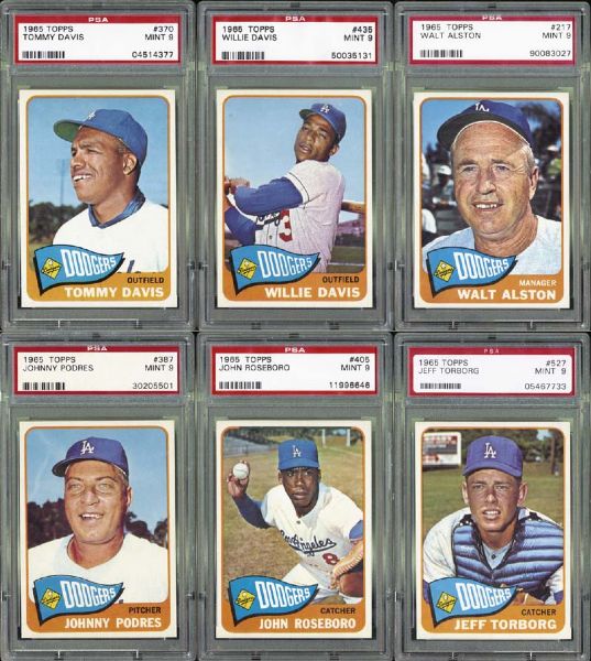 1965 Topps LA Dodgers Collection of 20 Cards All PSA 9 MINT