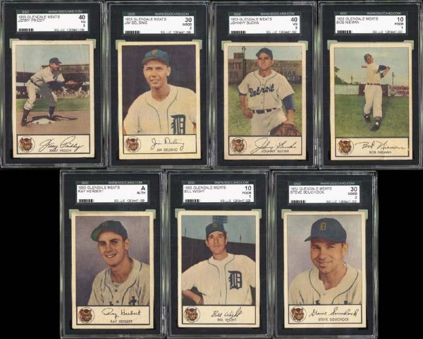 1953 Glendale Meats Group of 7 All SGC Graded