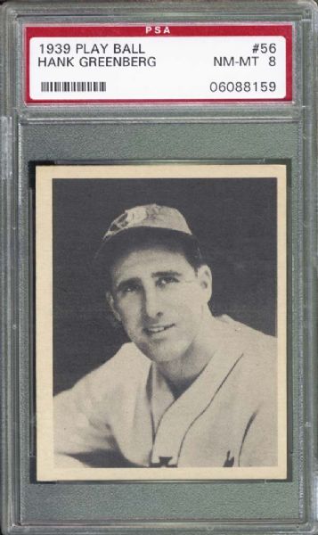 1939 Play Ball #56 Hank Greenberg PSA 8 NM/MT