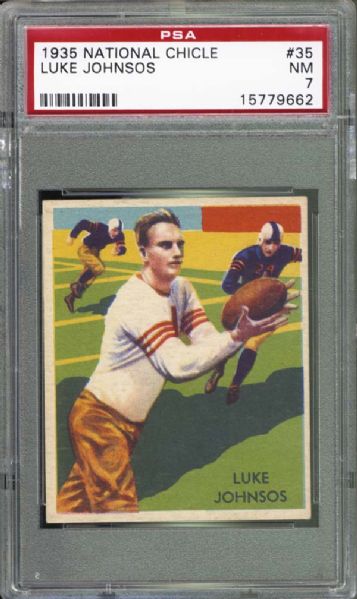 1935 National Chicle #35 Luke Johnsos PSA 7 NM
