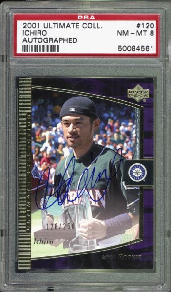 2001 Ultimate Collection #120 Ichiro Autographed PSA 8 NM/MT