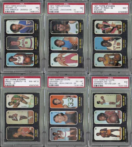 1971 Topps Basketball Sticker Complete Set Completely PSA Graded