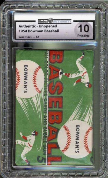 1954 Bowman Baseball Wax Pack 5 Cent GAI 10 PRISTINE