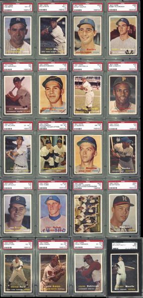 1957 Topps Baseball Complete Set with PSA Graded