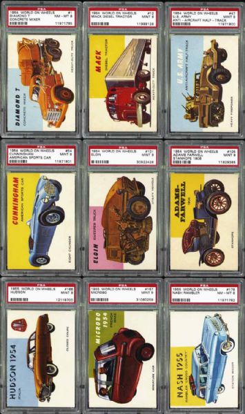 1954 World on Wheels High Grade Group of 75 Cards with One High Number!