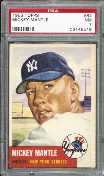 1953 Topps #82 Mickey Mantle PSA 7 NM