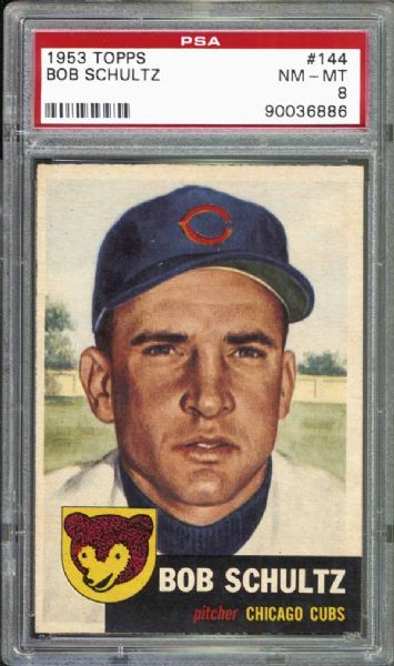 1953 Topps #144 Bob Schultz PSA 8 NM/MT