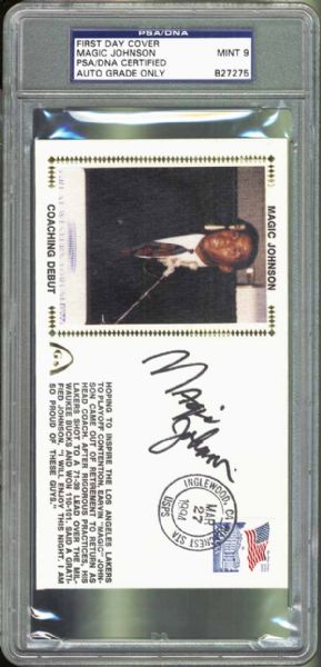 First Day Cover Magic Johnson PSA/DNA Certified 9 MINT