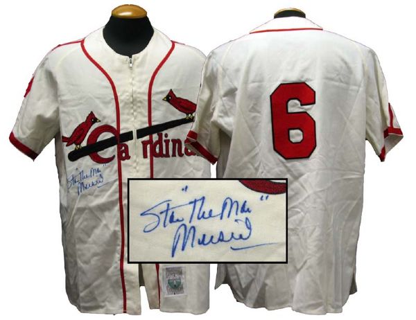 1942 Stan Musial St. Louis Cardinals Mitchell and Ness Autographed Jersey