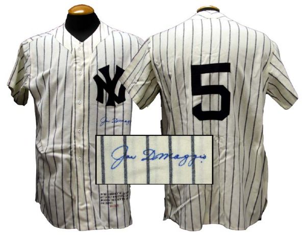 1940s Era Joe DiMaggio New York Yankees Autographed Mitchell and Ness Jersey
