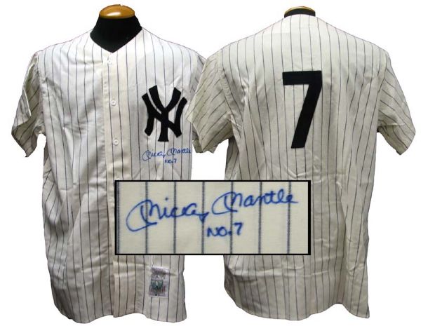 1952 Mickey Mantle New York Yankees Autographed Mitchell and Ness Jersey