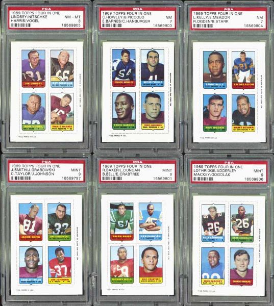 1969 Topps 4-in-1 Football Complete Set with PSA Graded