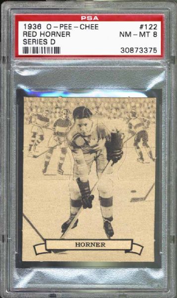 1936 O-Pee-Chee #122 Red Horner PSA 8 NM/MT