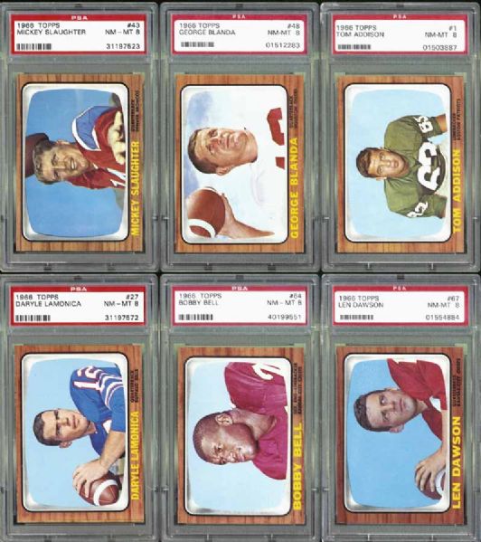 1966 Topps Football Partial Set 80/132 All PSA 8 NM/MT