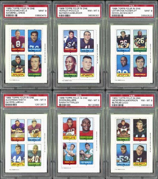1969 Topps 4-in-1 Football Complete Set Completely PSA Graded