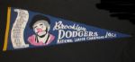 1955 Brooklyn Dodgers National League Champions Felt Pennant with Roster 