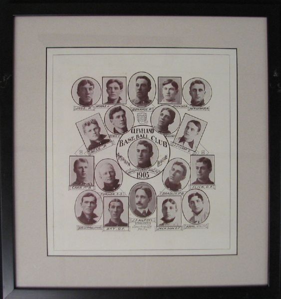 1905 Sporting Life Cleveland Naps Framed Team Composite