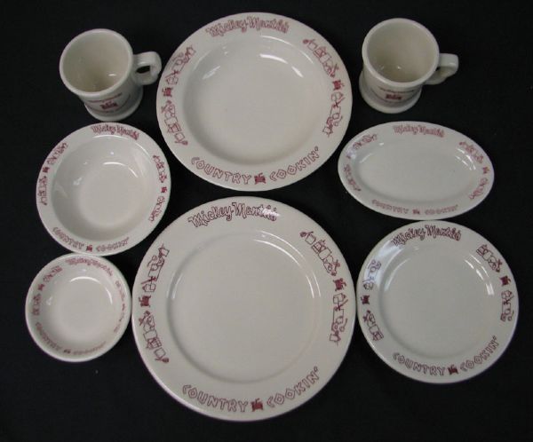 Eight piece china group from Mickey Mantles Country Cookin Restaurant