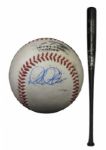 1994 Derek Jeter Chandler Diamondbacks Arizona Fall League Game-Used Bat and Signed Ball